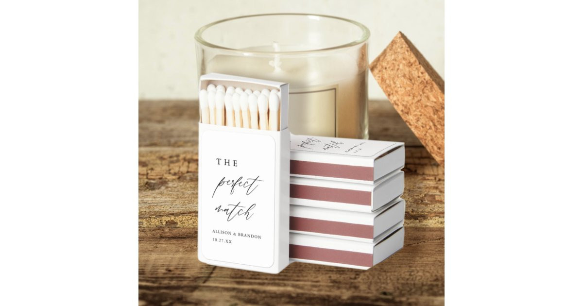 Calligraphy The Perfect Match Wedding Matches | Zazzle | Zazzle
