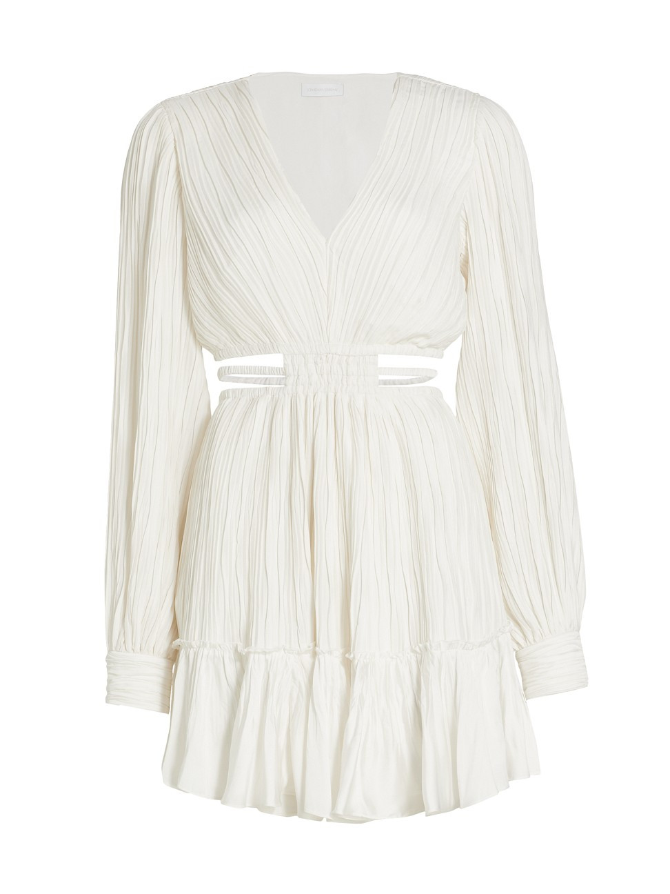 Women's Londyn Pleated Waist Cut-Out Minidress - White - Size Large | Saks Fifth Avenue