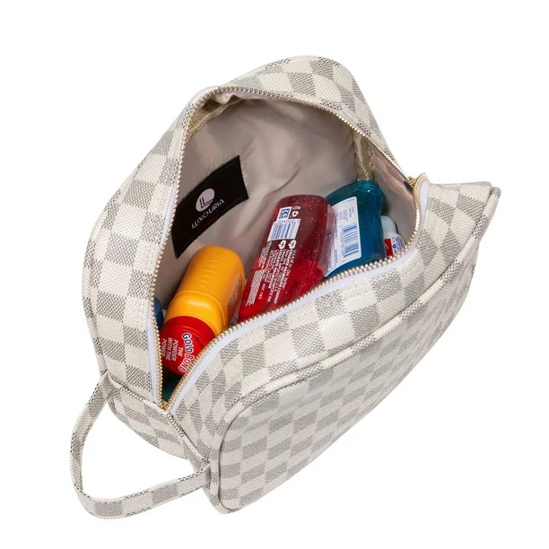 LUXOURIA Travel Checkered Makeup Bag Travel Toiletry Pouch | Walmart (US)