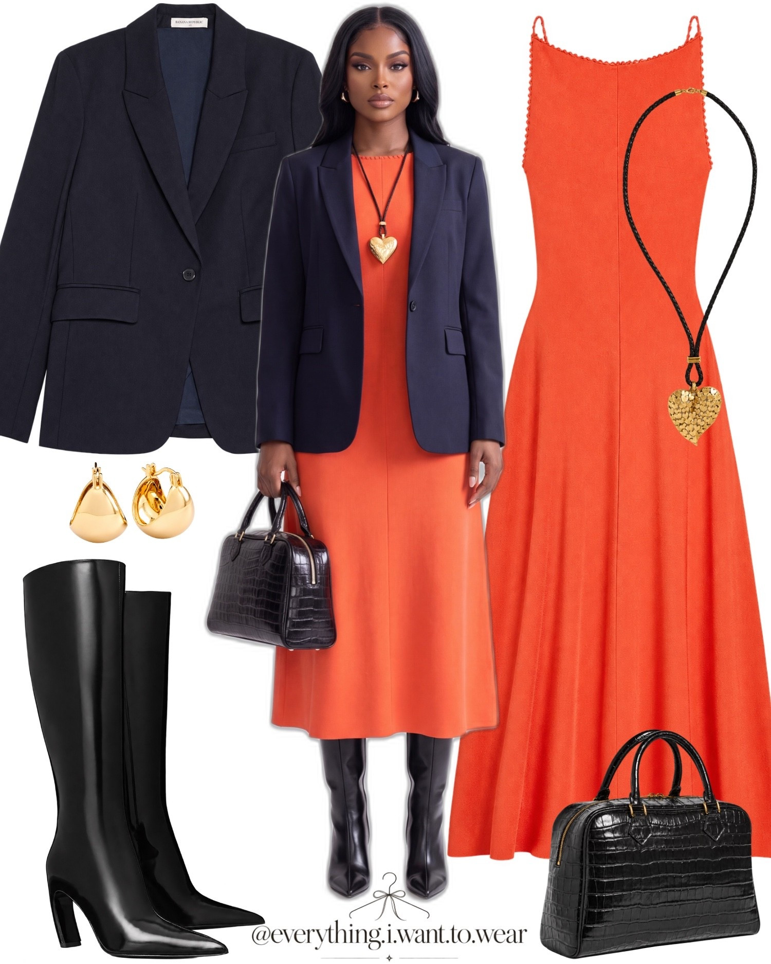 Navy and orange, great color pairing for fall workwear

#LTKWorkwear
