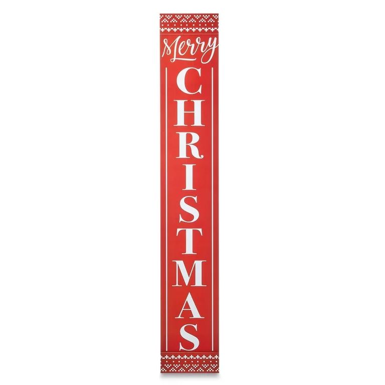Red and White Outdoor Christmas Hanging Sign, Merry Christmas, 60 in, by Holiday Time | Walmart (US)