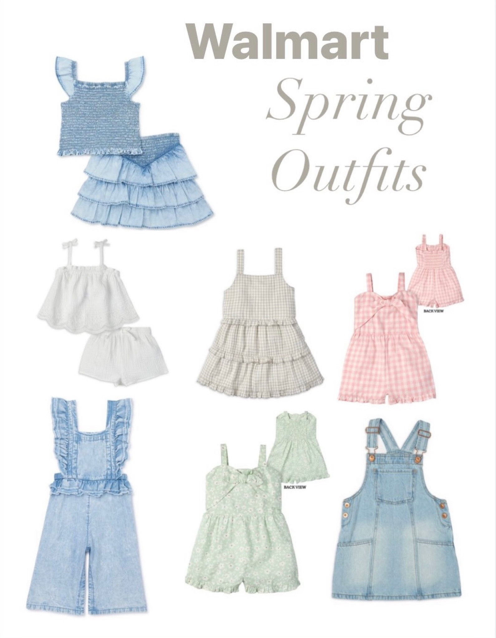 These spring Walmart girls clothes got me like 😍 so many cute, rompers and sets. Trying to figure out how I can get the overalls in my size! 
Sizes 12T - 5
Romper, matching sets, dress, overalls 

#LTKkids #LTKunder50 #LTKFind