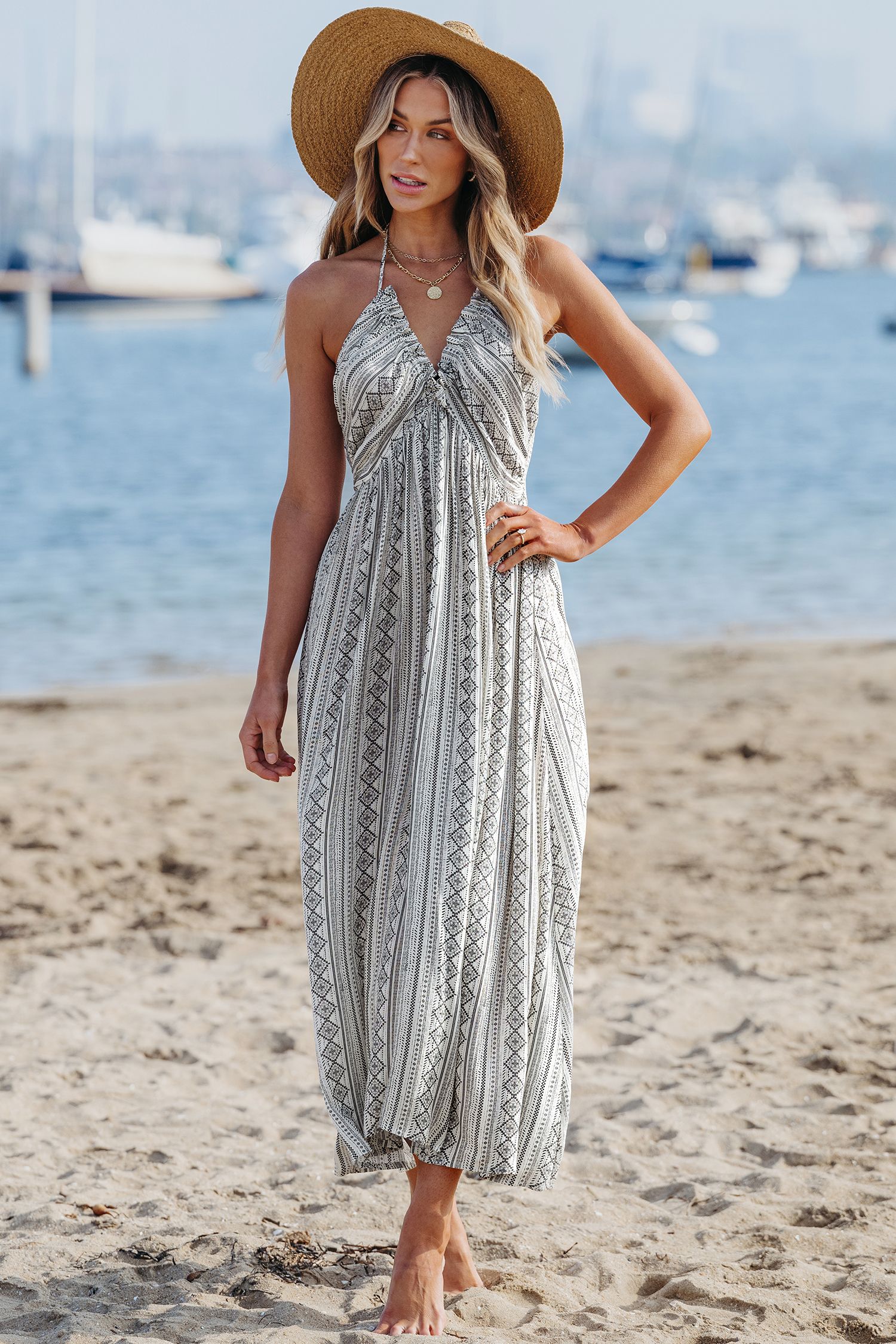 NewHalter Ruched Maxi Dress | Cupshe US