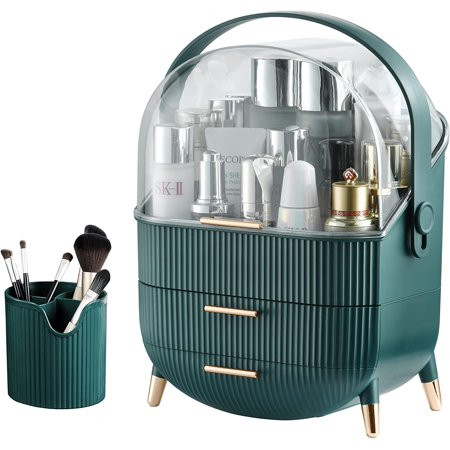 CANITORON Makeup Storage Organizer Clear Cover Cosmetic Display Case with Two Tier Storage Box and B | Walmart (US)