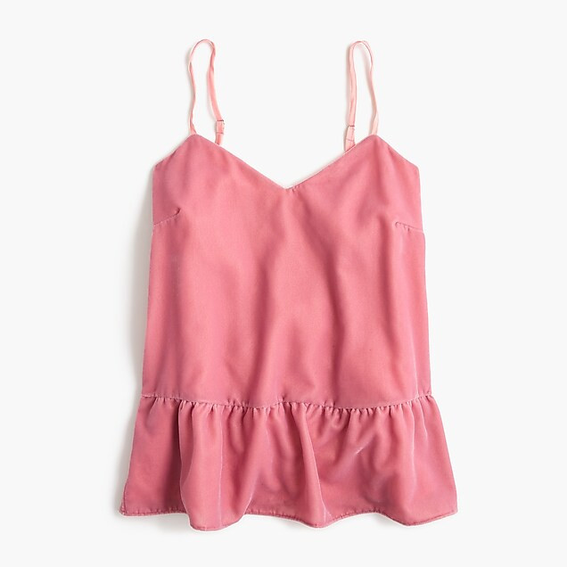 Velvet peplum cami top | J.Crew US