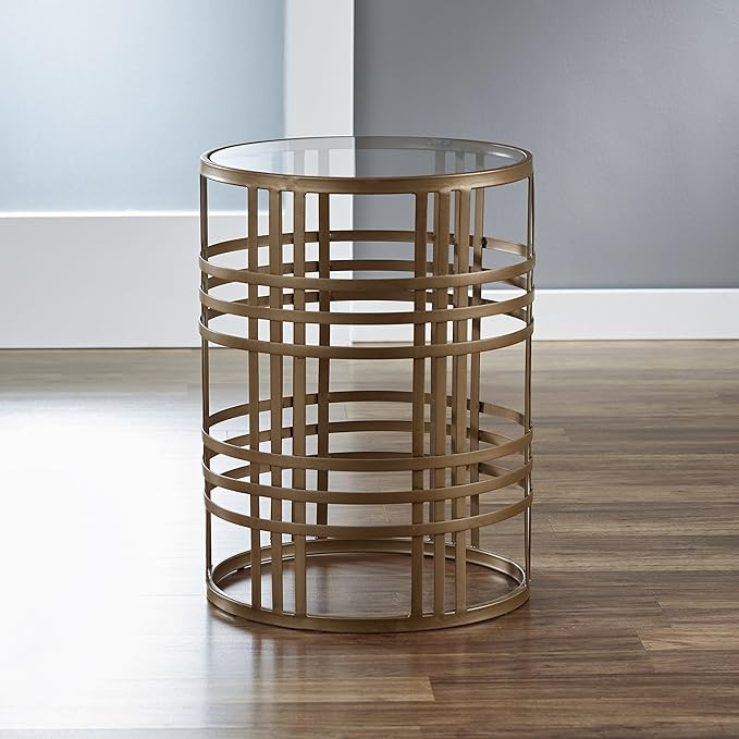 FirsTime & Co. Weave Side Table, 22H x 16.75" W x 16.75" D, Antique Gold | Amazon (US)