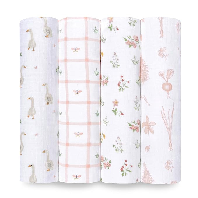 aden + anais Essentials Disney Baby Muslin Swaddle Blankets, Newborn Receiving Blanket for Swaddl... | Amazon (US)