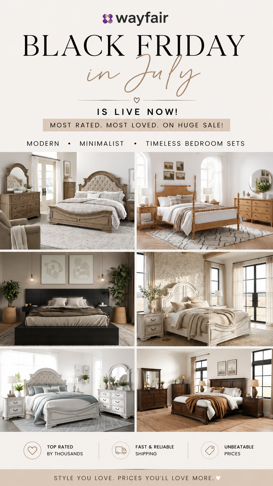 Okay but WHY is no one talking about this 😭✨ Wayfair’s Black Friday in July is officially LIVE and it’s giving full dream bedroom energy on a budget!! Think most-rated, most-loved bedroom sets that look straight out of a Pinterest board — but on a MAJOR sale 👏 From modern minimalist bed frames to chic neutral dressers and cozy aesthetic nightstands… everything feels elevated, calm, and sooo put together.

If you’ve been waiting to upgrade your bedroom into that clean, hotel-style vibe… THIS is your sign. The deals are honestly too good to scroll past — like luxury look for way less 😍 I’m obsessed with the soft neutrals, sleek lines, and that effortless modern aesthetic. Your whole room glow-up starts here 💫

#WayfairSale #BlackFridayInJuly #WayfairFinds #BedroomInspo #ModernBedroom #MinimalistHome #BedroomGoals #HomeRefresh #NeutralAesthetic #CozyBedroom #BedroomDecor #InteriorInspo #HomeStyle #AffordableLuxury #SaleAlert #LTKHome #LTKSale #LTKDeals #HomeInspoDaily #DreamBedroom #BedroomMakeover #ModernLiving #ChicHome #FurnitureFinds #WayfairDeals #MinimalStyle #HomeDecorIdeas #CozyHomeVibes #InteriorStyling #BudgetHome #ViralHomeFinds 

 #LTKSeasonal #LTKHome #LTKSaleAlert