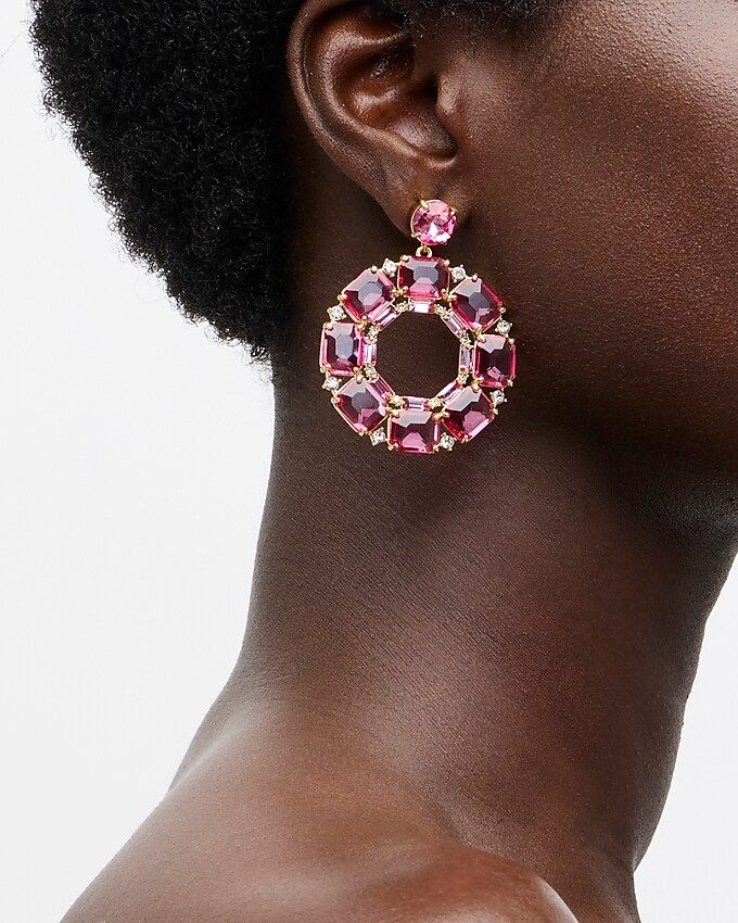 Faceted-crystal hoop earrings | J.Crew US