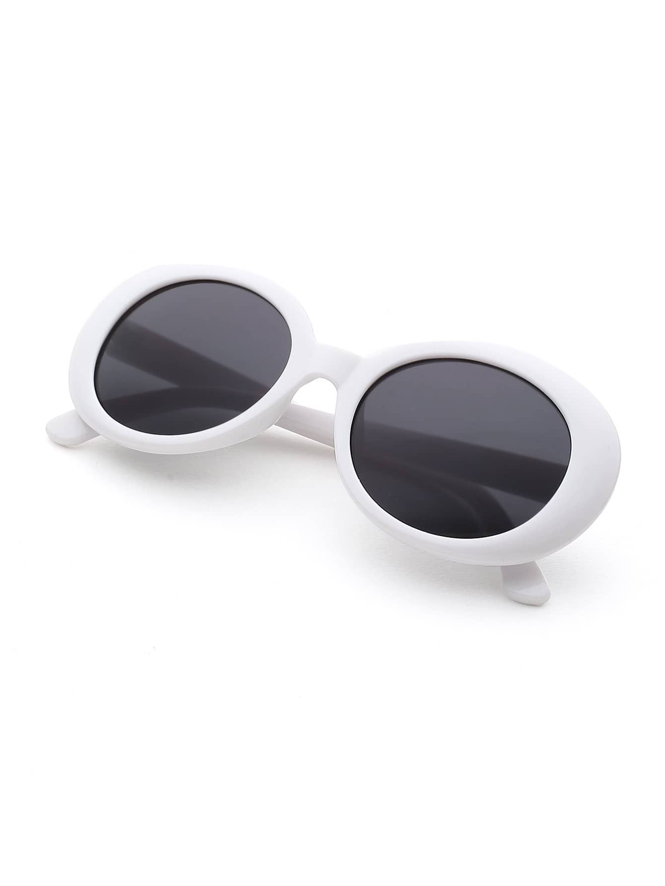 Contrast Frame Flat Lens Cat Eye Sunglasses | SHEIN