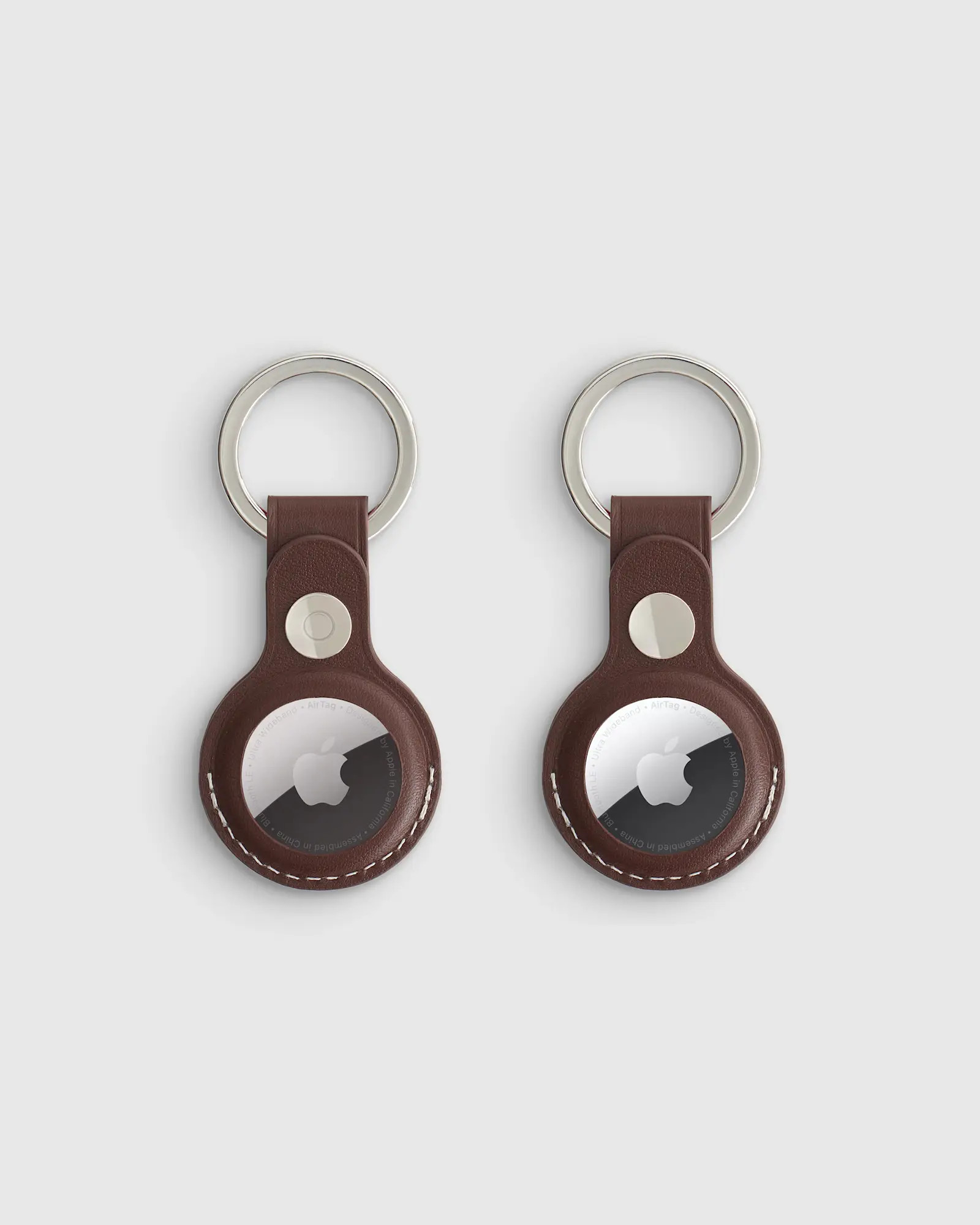 Nappa Leather AirTag Key Ring (2-Pack) in Dark Brown | Quince