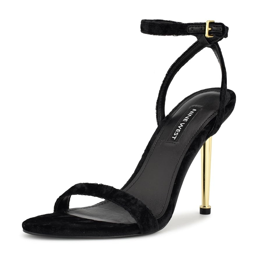 Amazon.com | Nine West Women's Reina3 Heeled Sandal, Black, 8.5 | Heeled Sandals | Amazon (US)