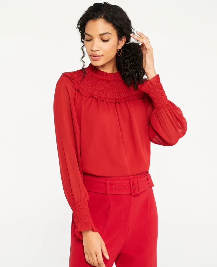 Smocked Yoke Top | Ann Taylor (US)