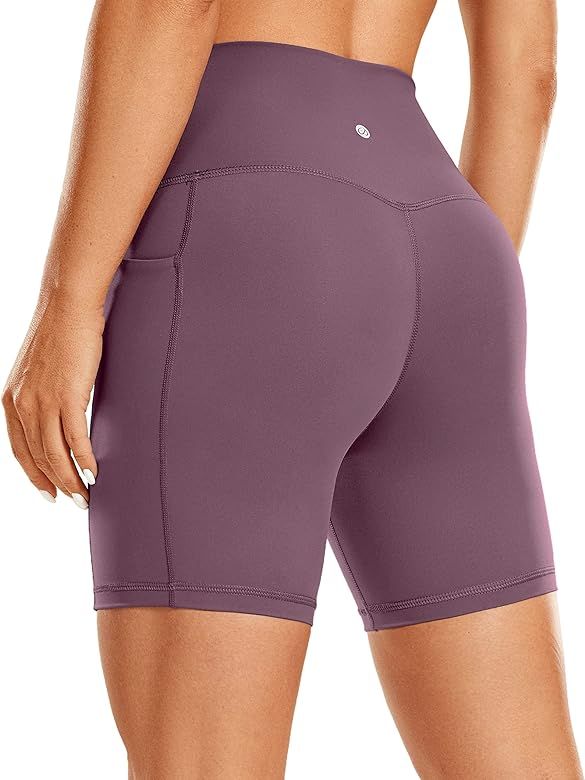 CRZ YOGA Women's Naked Feeling Biker Shorts - 4''/ 5''/ 6''/ 8'' High Waisted Yoga Gym Spandex Sh... | Amazon (US)