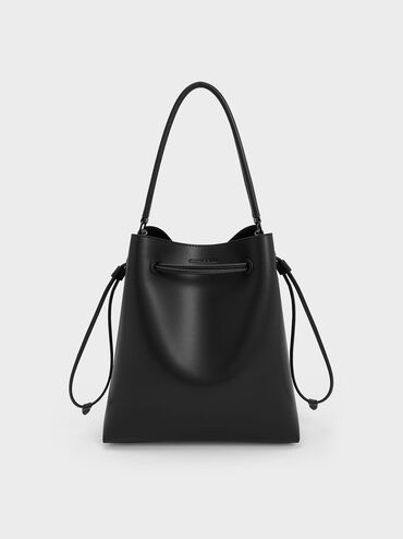 Drawstring Hobo Bag
 - Jet Black | Charles & Keith US