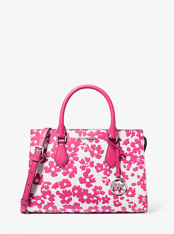 Sheila Medium Sequined Floral Print Satchel | Michael Kors US