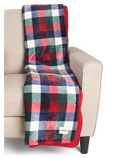 Otis Plaid Plush Sherpa Reversible Throw | Marshalls