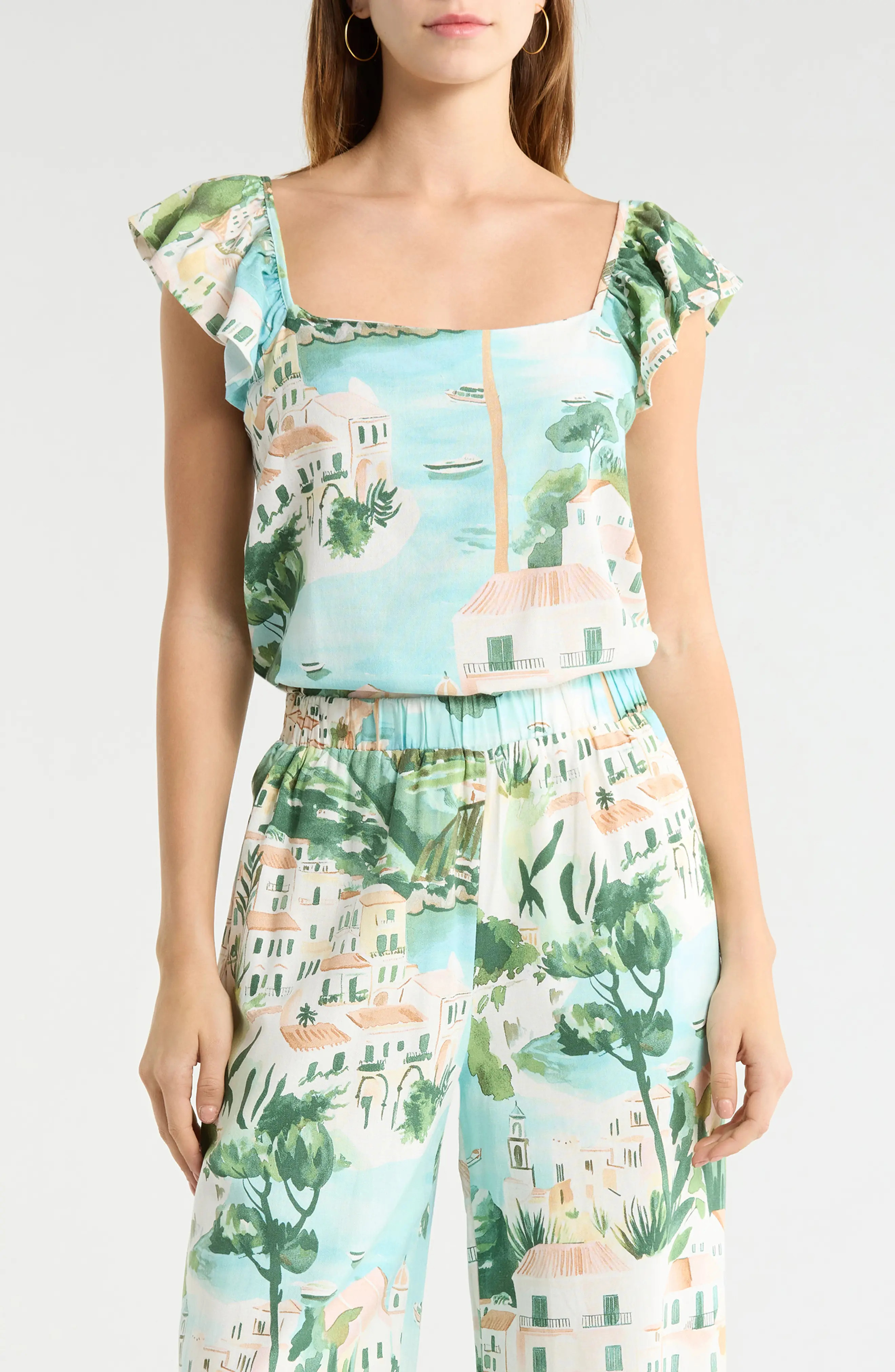 Piti Town Tazzy Flutter Sleeve Top (Women) | Nordstrom | Nordstrom