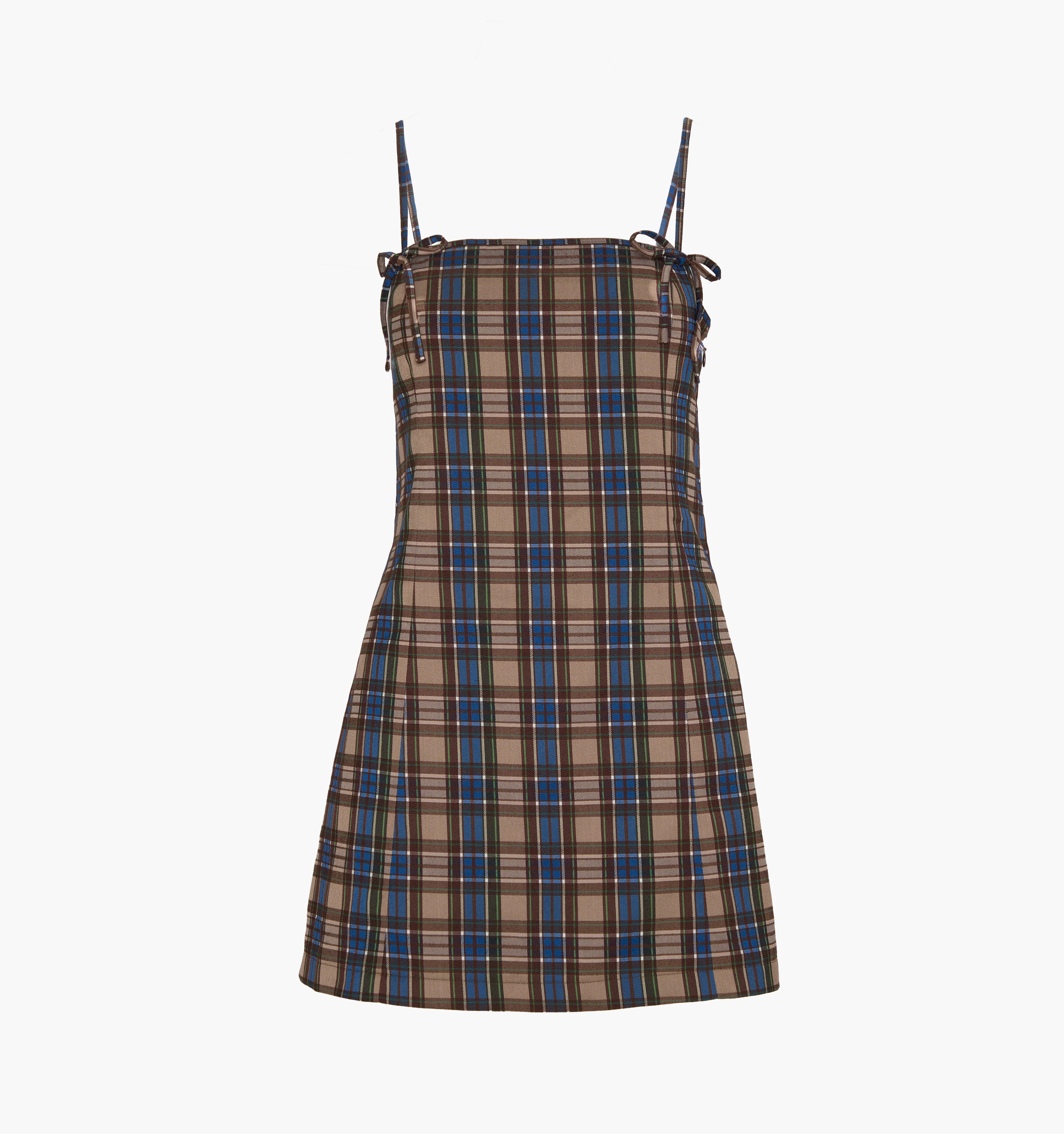 The Rennie Dress | Brown Spencer Plaid / L | 98% Polyester | Hill House Home | Hill House Home US