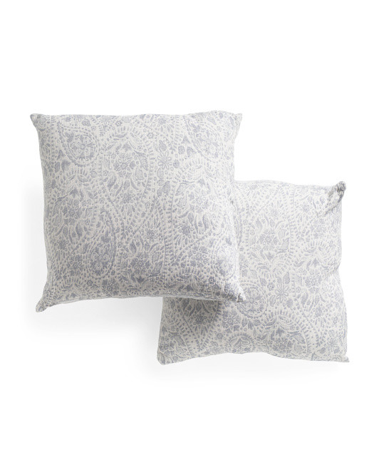 22x22 Set Of 2 Paisley Pillows | TJ Maxx