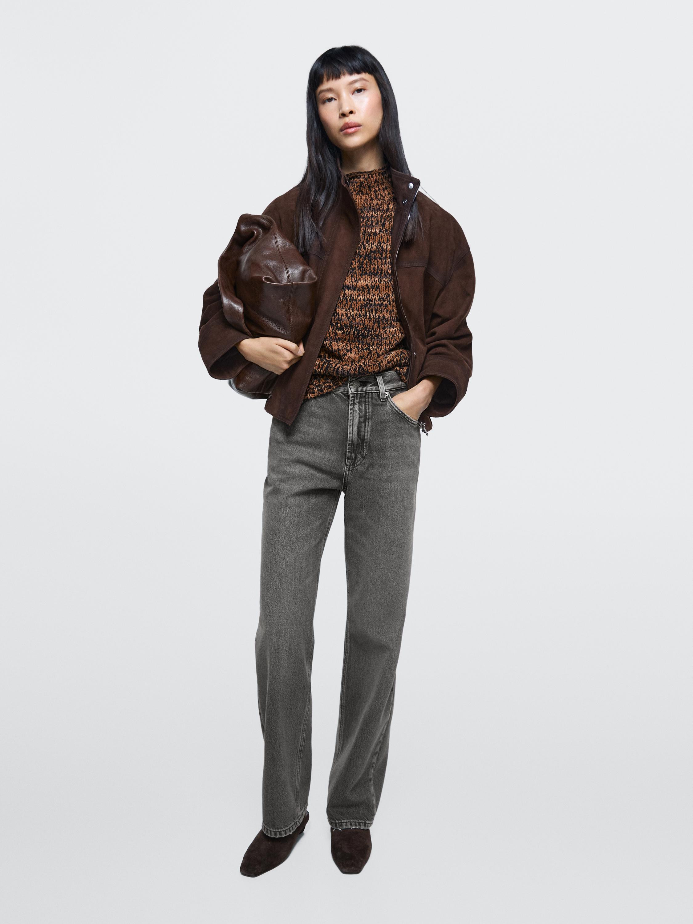 Straight-leg high-waist jeans | Massimo Dutti US