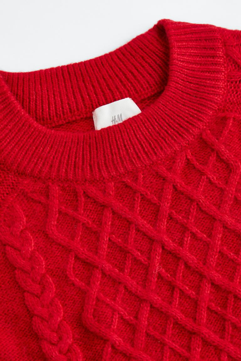 Cable-knit jumper - Red - Ladies | H&M GB | H&M (UK, MY, IN, SG, PH, TW, HK)