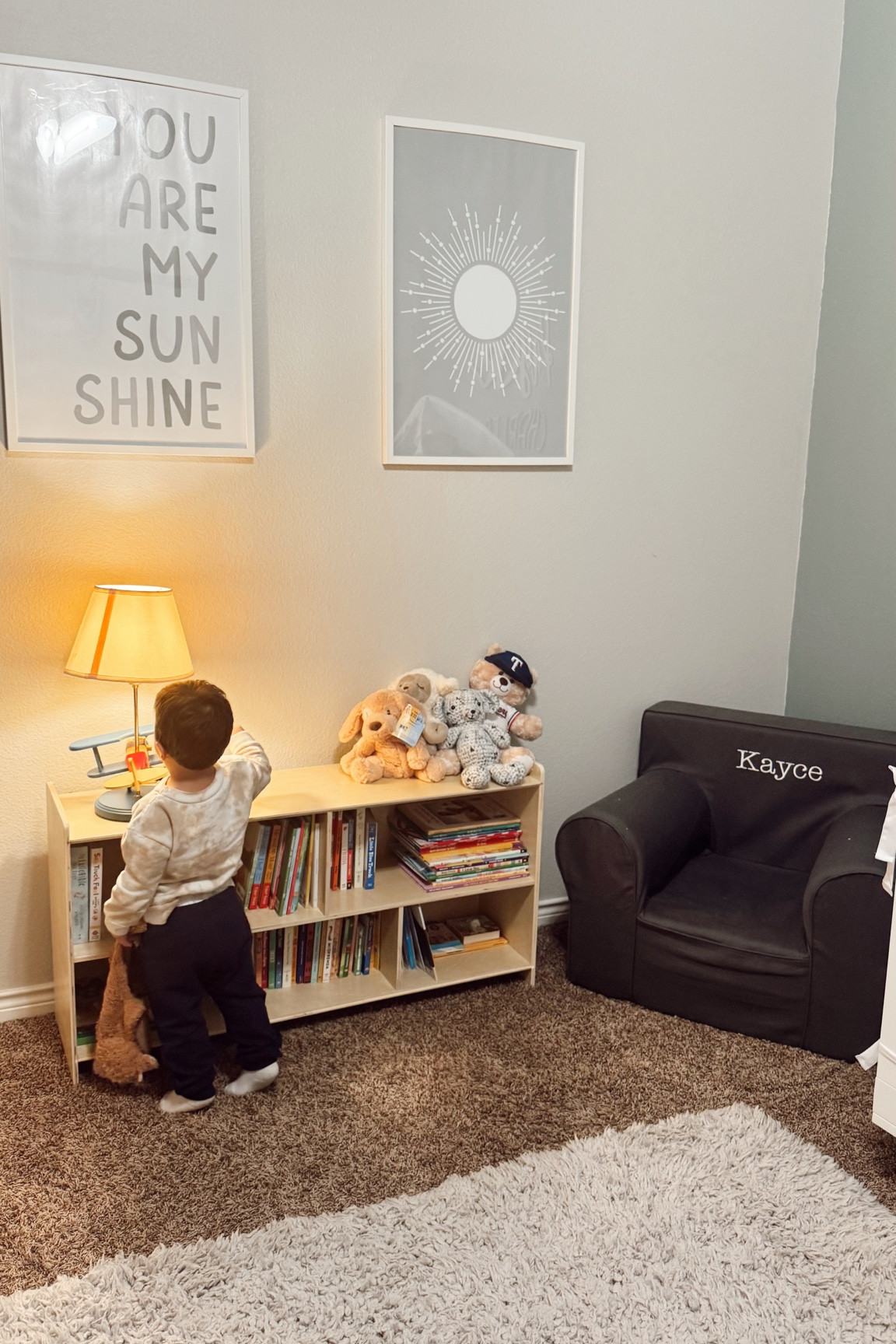 Took out the rocking chair and brought in a big boy chair for a reading nook 📚🧸

#LTKHome #LTKBaby #LTKFindsUnder100