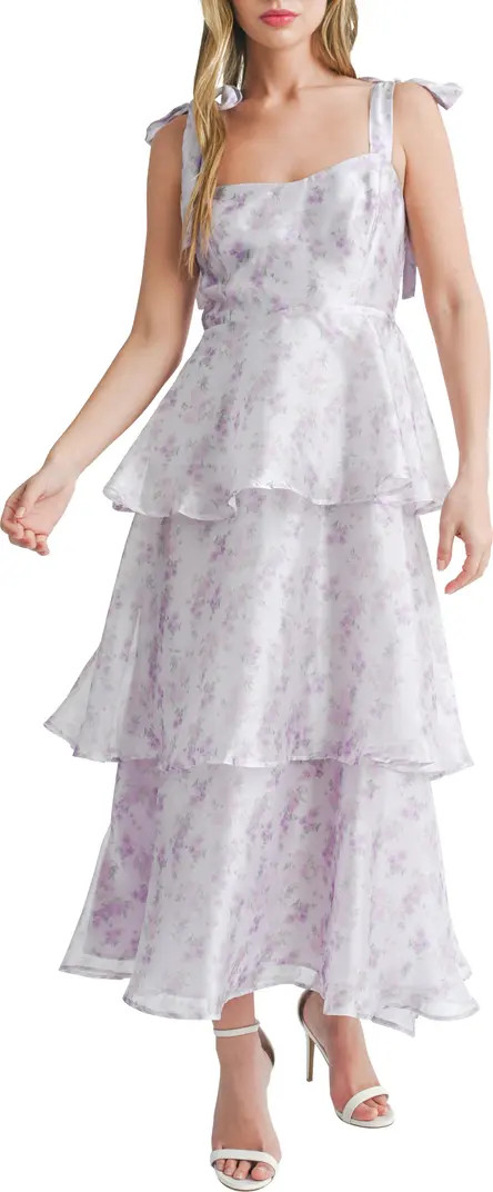 Tie Strap Tiered Midi Dress | Nordstrom Rack