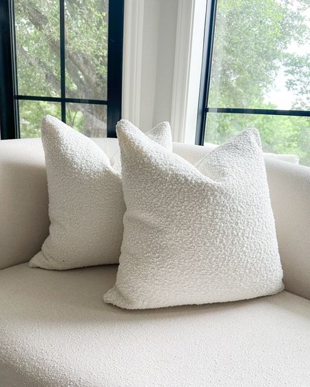 Amazon home find 🙌🏼 Beautiful quality bouclé pillow covers in 20”x20”! I sized up to the 22” inserts. 

#LTKstyletip #LTKfindsunder50 #LTKhome