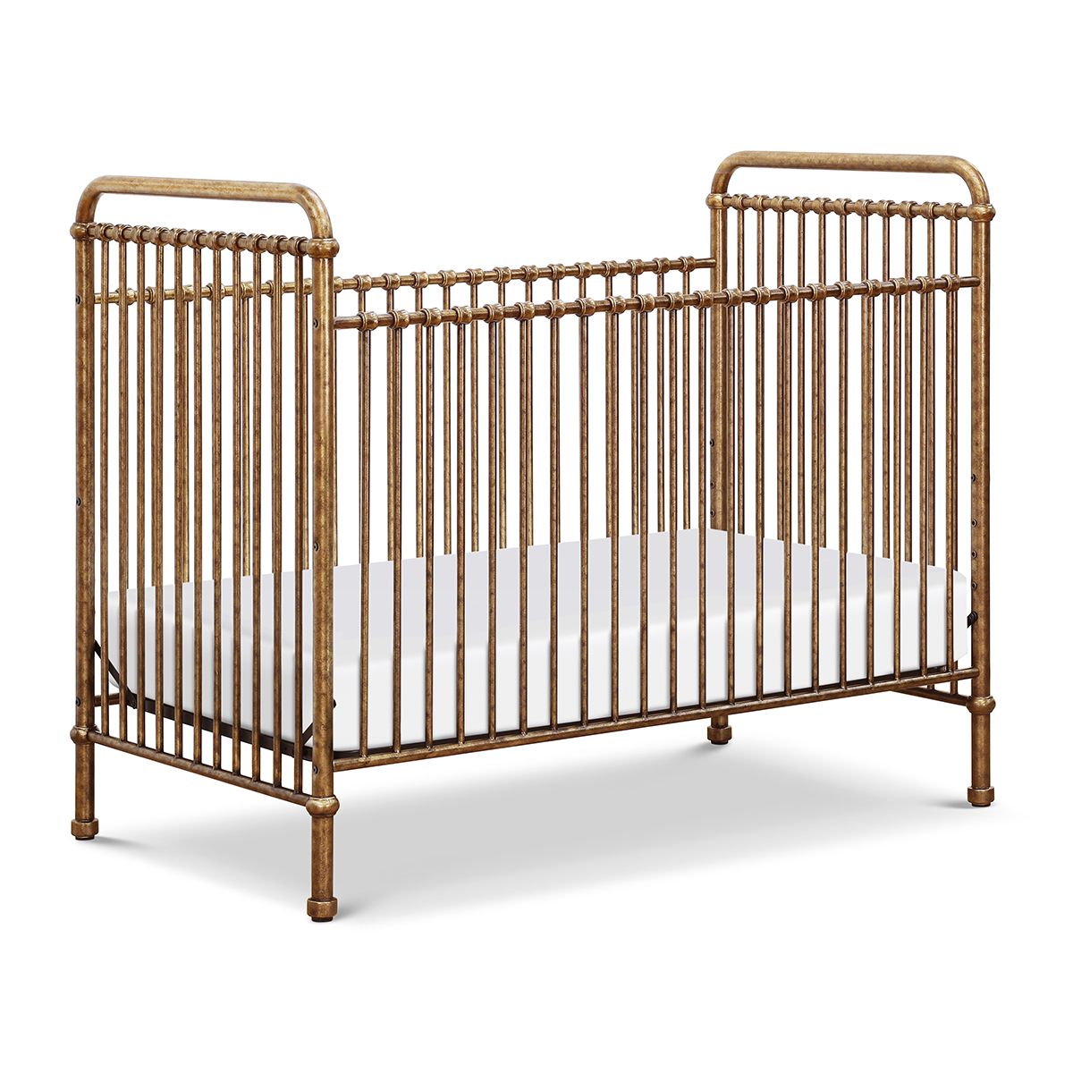 Million Dollar Baby Classic Abigail 3-in-1 Convertible Iron Crib (Color: Vintage Gold) | The Tot