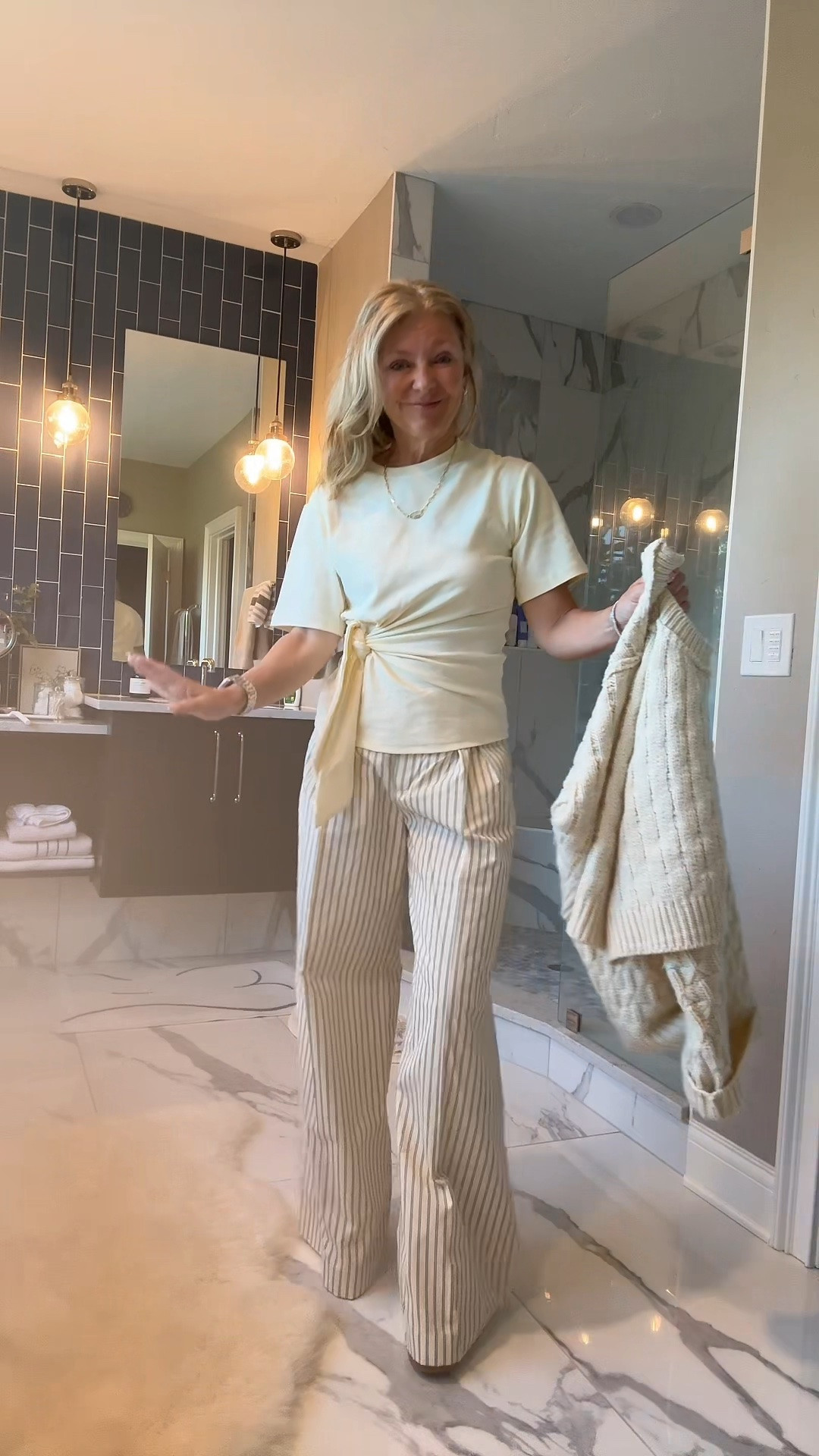 Travel day =OOTD! Mango dressy t-shirt with matching wide leg trouser.  Perfect comfy outfit with an elevated look!

#LTKootd #LTKOver40 #LTKgrwm