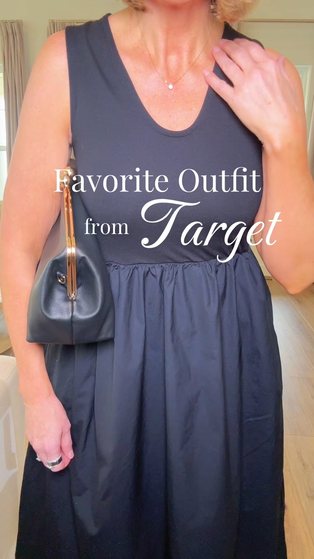 I love a good classic black dress and this one definitely is moving to the top of the list. Everything on is from Target. I’m in a size medium and shoes run big so I sized down half a size  DM me with any questions. 

#LTKOver40 #LTKMidsize #LTKootd