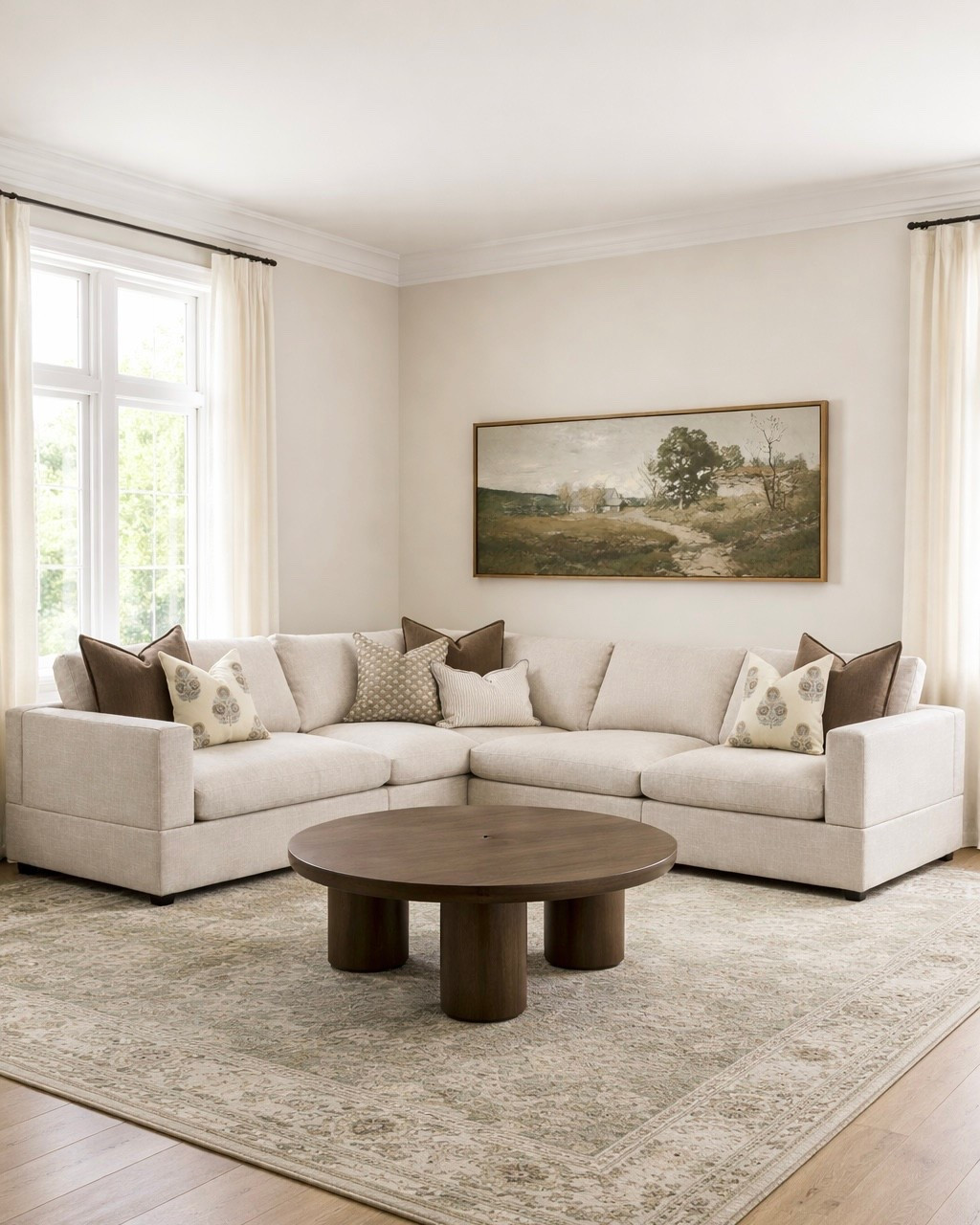 Effortless Designer Pillow Formula for a Sectional 🛋️ (All Amazon Finds)

Follow @farmtotablecreations on Instagram for more cozy, high-end home finds 🤍

If your sectional feels unfinished, this exact pillow layout instantly makes it look designer styled. I anchor each corner with larger structured pillows in a deeper tone, layer in a subtle pattern for visual interest, then finish with a lumbar in the center to soften everything. The mix of solids + texture + one pattern keeps it elevated without looking busy — and it still feels comfortable for everyday lounging. This neutral Amazon combo gives that expensive, curated look for a fraction of designer pricing ✨

Tip: Use 22” pillows for the larger corners, 20” pillows for the smaller inside layer, and a lumbar in front to complete the arrangement for that full, high-end look.

#sectional #pillows #throwpillows #amazonhome #amazonfinds #livingroomdecor #livingroomfurniture #neutraldecor #sofadecor

#LTKSaleAlert #LTKHome