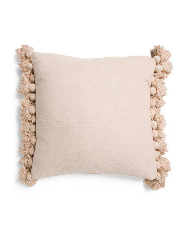 20x20 Soft Chenille Tassel Pillow | Marshalls