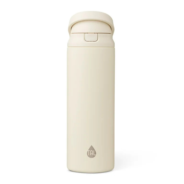 TAL 24oz Stainless Steel 2-in-1 Straw and Chug Water Bottle with Push Lid, Cream | Walmart (US)