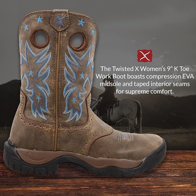 Twisted X Women's 9" All Around Work Boot - Versatile Women's Western Work Boots - Distressed Sad... | Amazon (US)