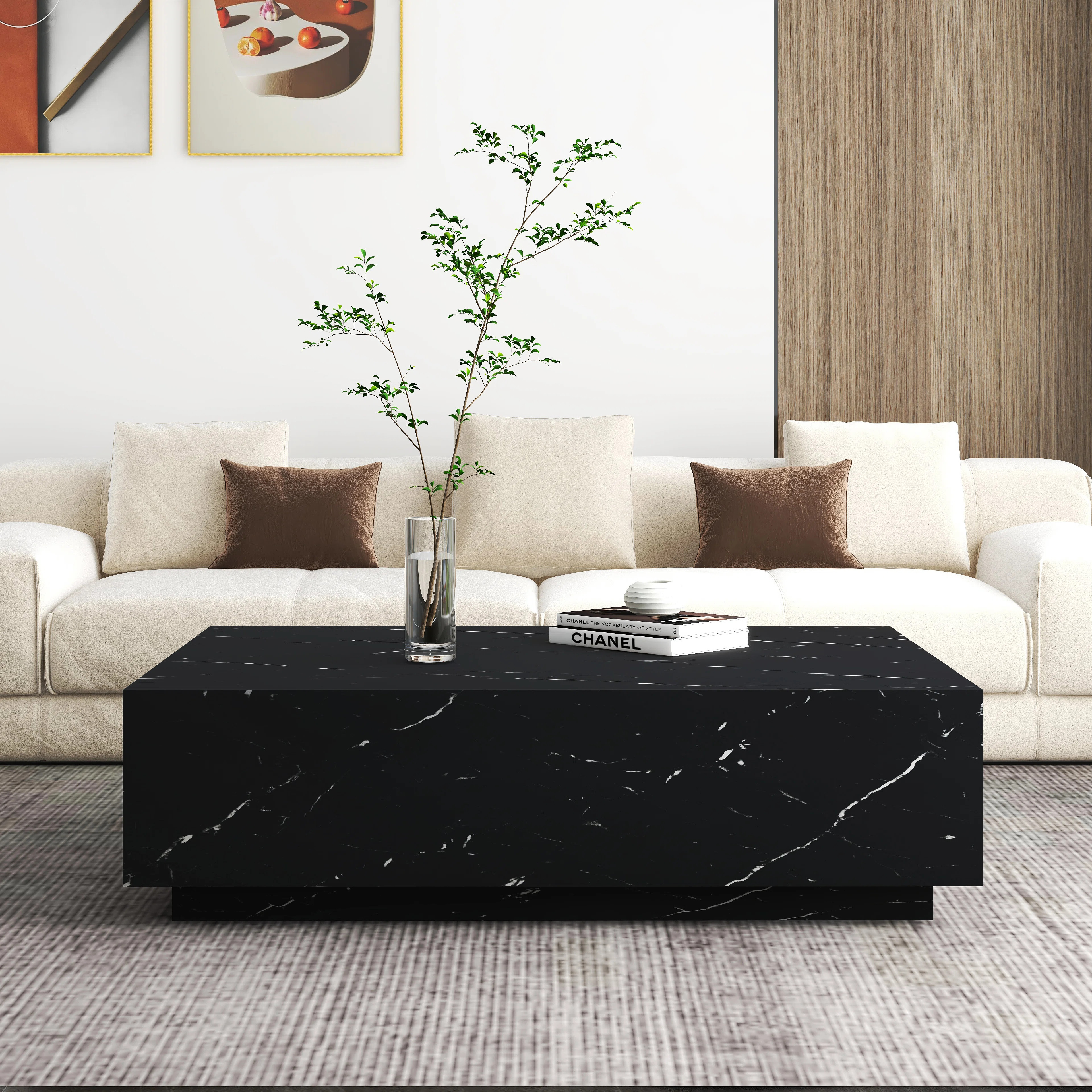 Rosdorf Park Klusek 47'' Faux Marble Modern Block Coffee Table & Reviews | Wayfair | Wayfair North America