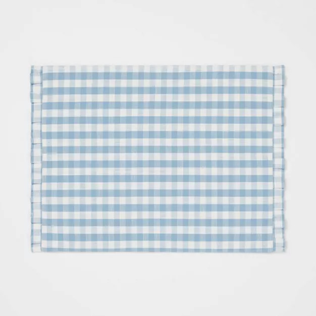 Cotton Gingham Placemat Blue - Threshold™ | Target