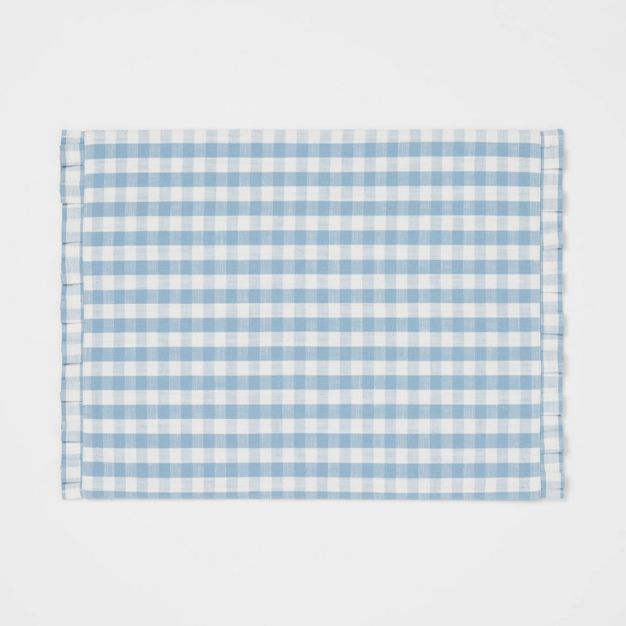 Cotton Gingham Placemat Blue - Threshold™ | Target