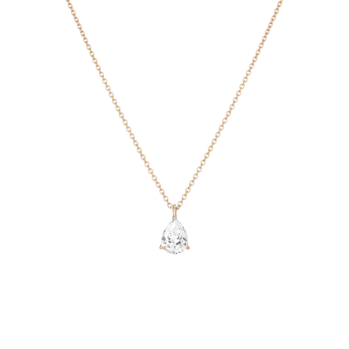 Pear Gemstone Solitaire Necklace | AUrate New York