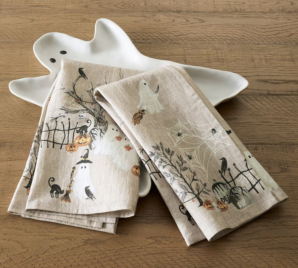 Scary Squad Cotton Tea Towels - Set of 2, Pottery Barn Home, Fall Table, Thanksgiving Table,  | Pottery Barn (US)