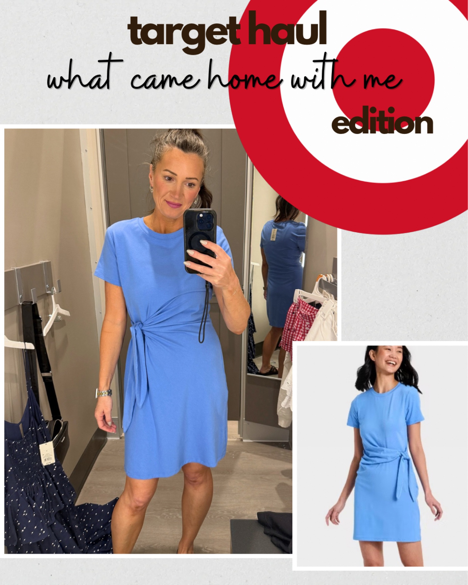This t-shirt dress from @Target  is so flattering with the tie waist detail and the soft comfy fit makes it perfect for busy mom life, errands, coffee runs, and casual summer days. Effortless, cute, and comfortable — my favorite kind of outfit 🤍 

Wearing small (5’5”, 130 lbs)

#LTKootd #LTKOver40 #LTKmomlife