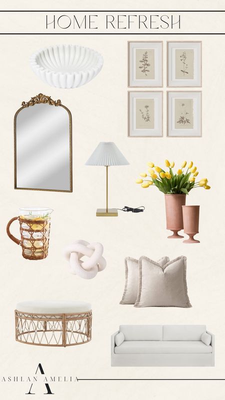 white bowl, wall art, table lamp, pitcher, home decor, summer decor, neutral decor, throw pillow, vase, white sofa, wall mirror

#LTKSeasonal #LTKHome #LTKFindsUnder100