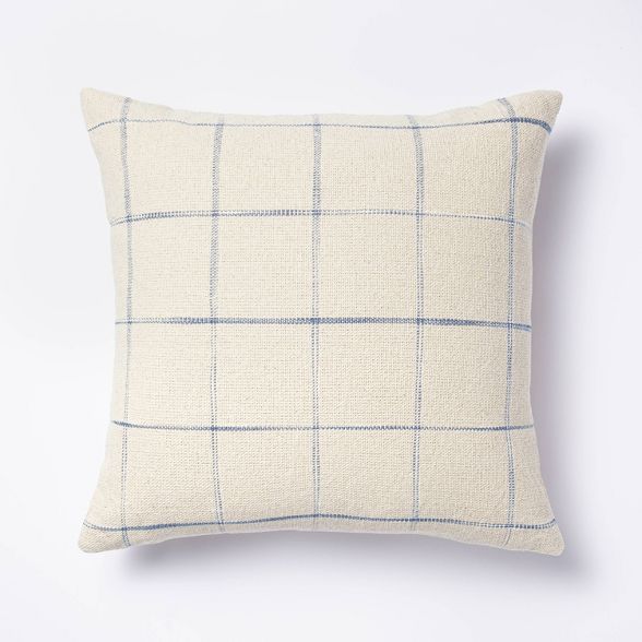 Windowpane Throw Pillow Cream/Blue - Threshold™ designed with Studio McGee | Target