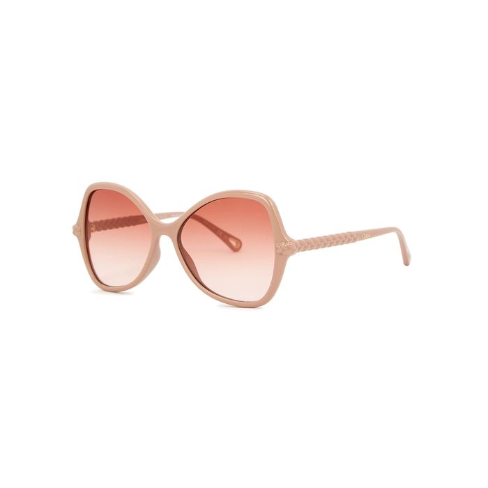 Chloé Billie Dusky Pink Oversized Sunglasses | Harvey Nichols (Global)
