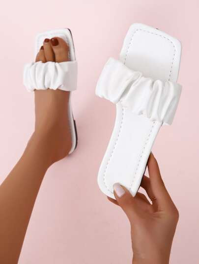 Ruched Slide Sandals | SHEIN