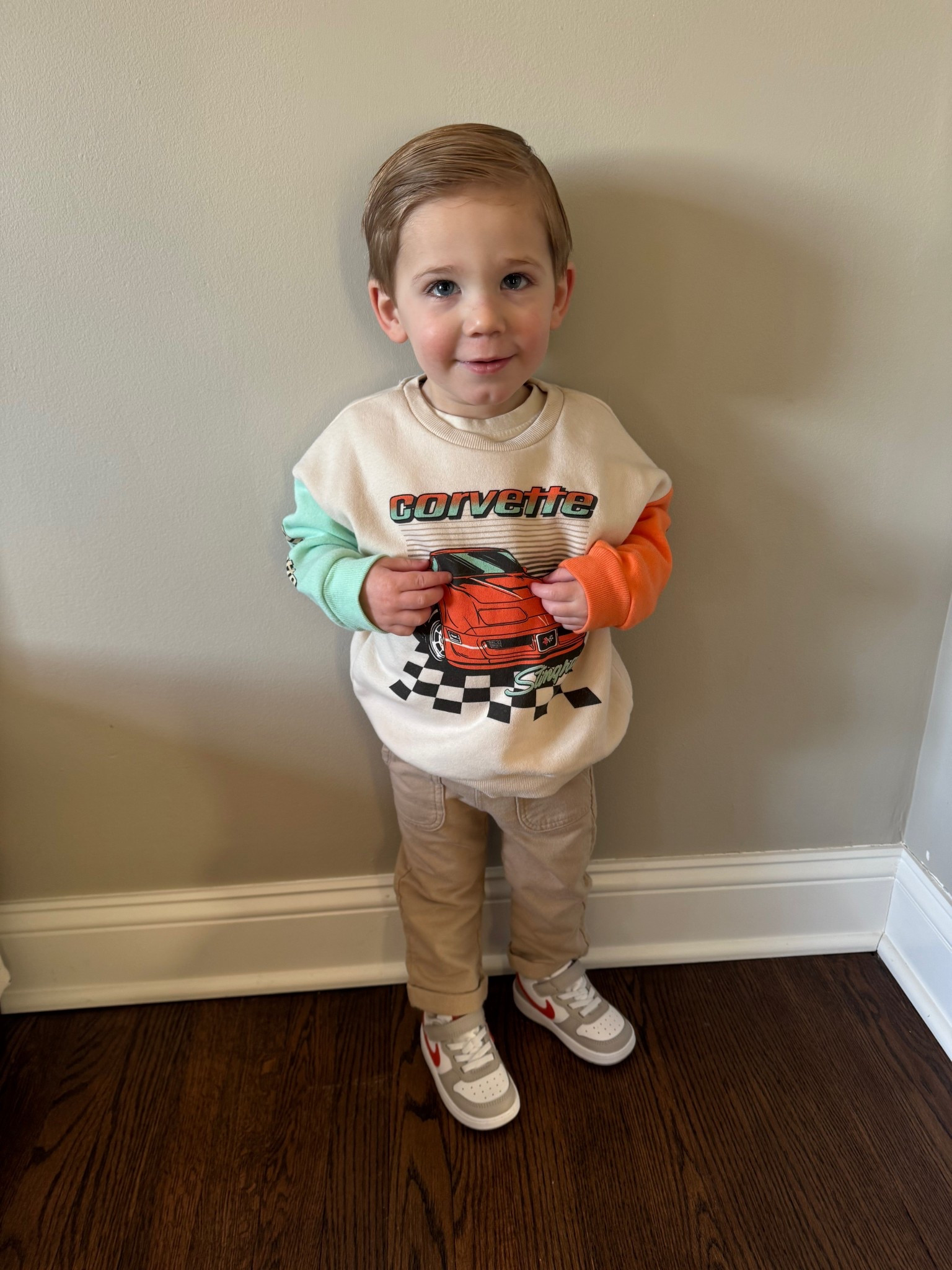 Corvette Kid 🏁 #toddlerboy #targetfinds #nike #corvette 

#LTKootd #LTKKids