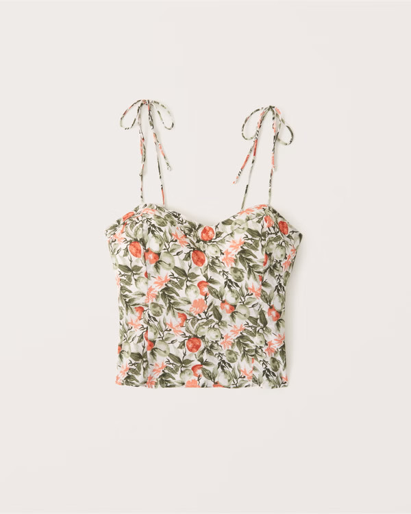 Tie-Strap V-Neck Cami | Abercrombie & Fitch (US)