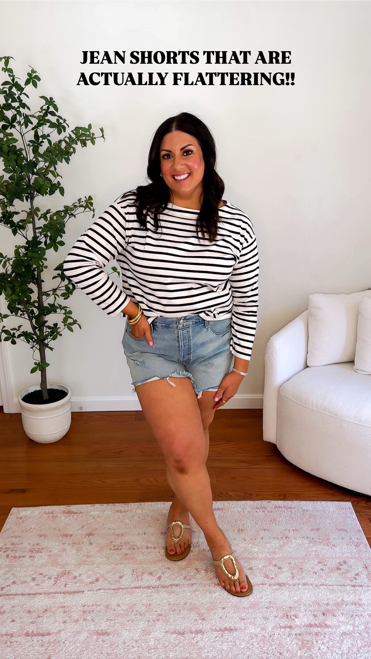 These jean shorts are ACTUALLY flattering - I’m so surprised by how good they look on my midsize body! I usually size up in shorts so I’m wearing a size 16 in these but I really think I could do a 14 and they’d still fit great. They’re 30% off today and tomorrow!! 

Spring denim, spring outfit inspo, spring shirts, denim shorts, spring style, spring fashion, midsize style, midsize fashion 

#LTKWatchNow #LTKSaleAlert #LTKMidsize