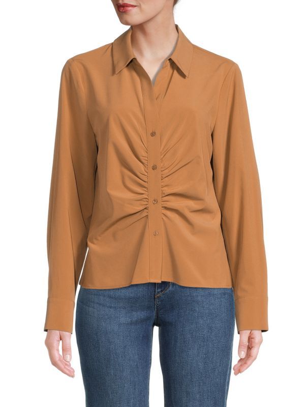 Solid-Hued Ruched Shirt | Saks Fifth Avenue OFF 5TH